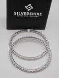 CZ STONE SILVER BANGLES
