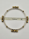 SILVER GOLD STONE BANGLES