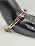 SILVER GOLD STONE BANGLES