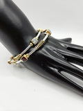 SILVER GOLD STONE BANGLES