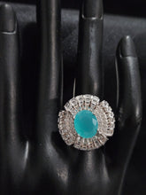 SILVER CZ STUDDED RING