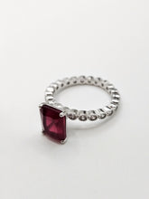 SILVER CZ STUDDED RING