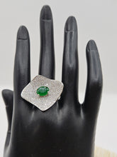 SILVER CZ STUDDED RING