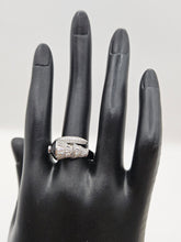 SILVER CZ STUDDED RING