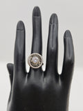 SILVER CZ STUDDED RING