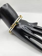 SILVER GOLD STONE BANGLES