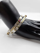 SILVER GOLD STONE BANGLES