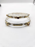 SILVER GOLD STONE BANGLES