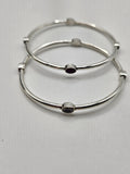 SILVER STONE BANGLES