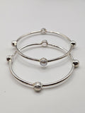 SILVER PEARL BANGLES