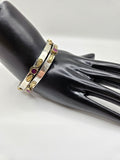 SILVER GOLD STONE BANGLES