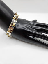 SILVER GOLD STONE BANGLES