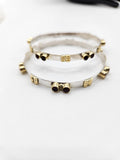 SILVER GOLD STONE BANGLES