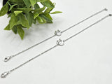 SILVER KIDS ANKLETS- L 6inch ADJUSTABLE