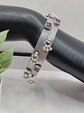 SILVER GOLD STONE BANGLES SIZE 2.6