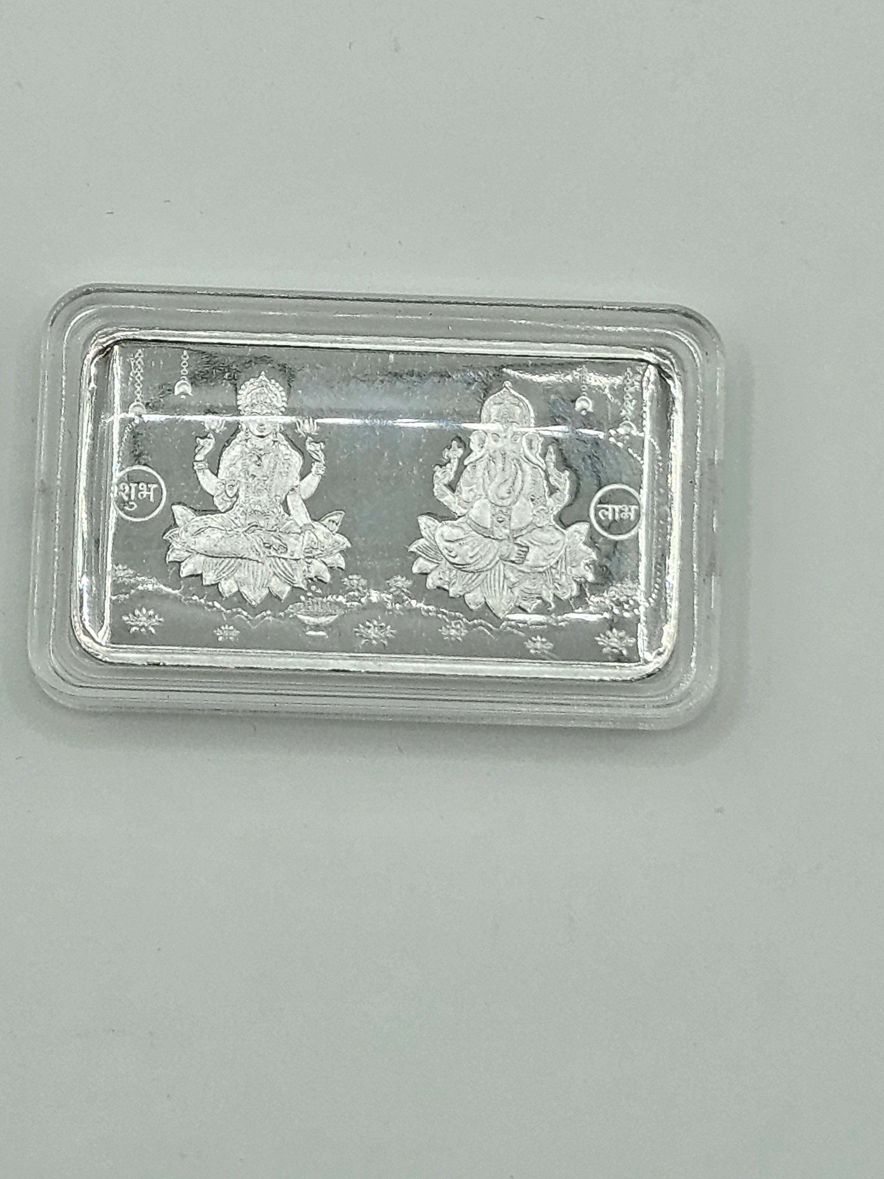 PURE SILVER LAXMI GANESH JI 10GM COIN
