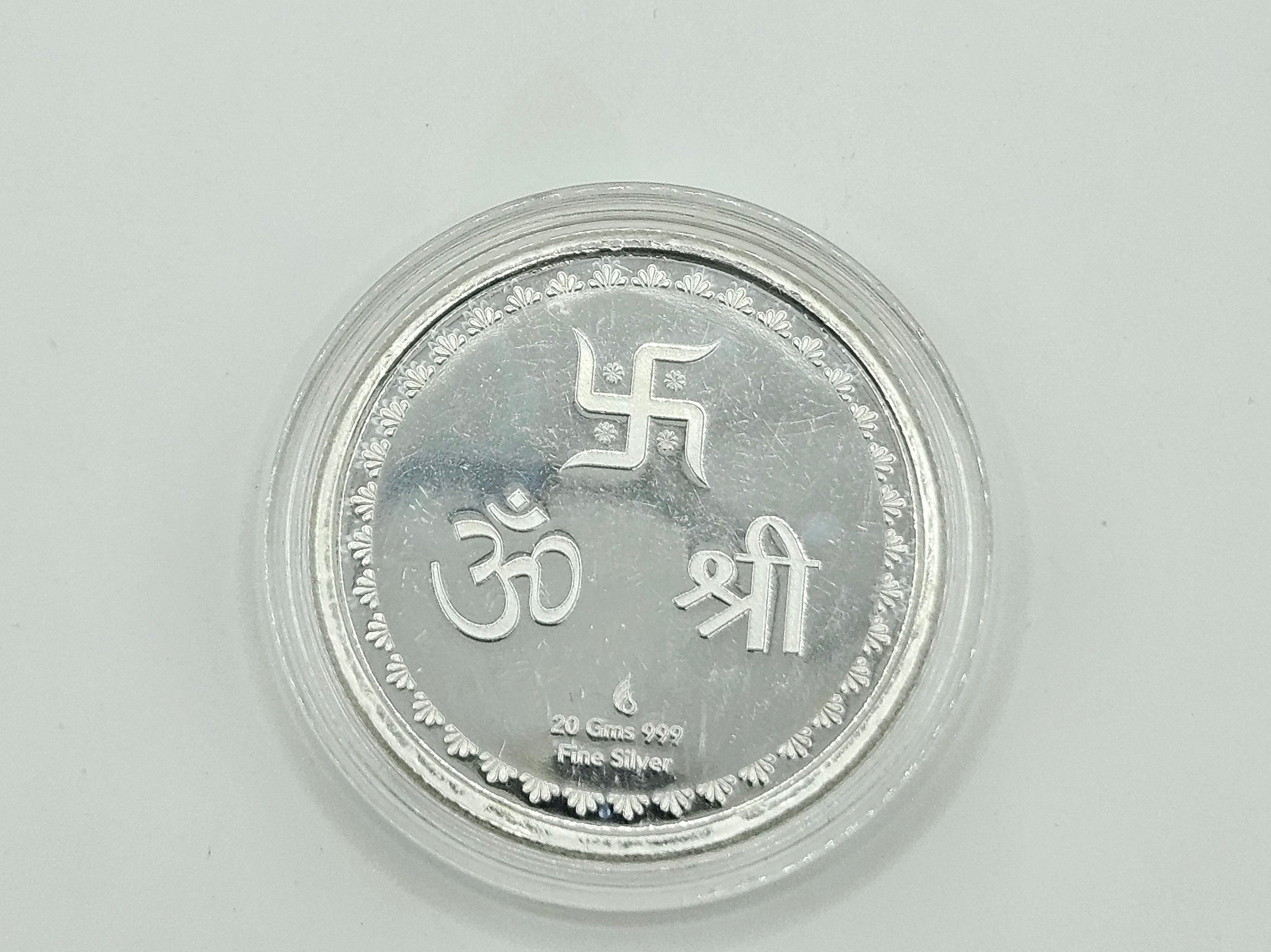 PURE SILVER LAXMI GANESH JI COIN 20GM