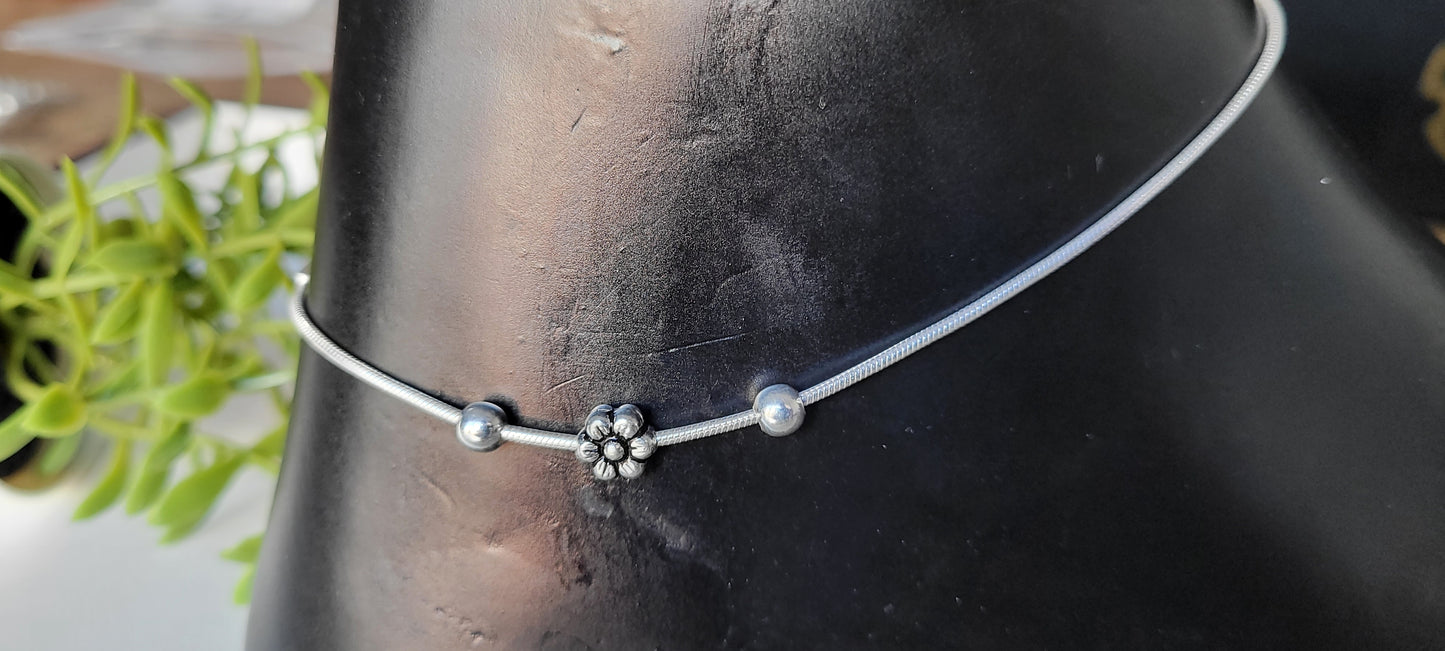 SILVER SINGLE ANKLET