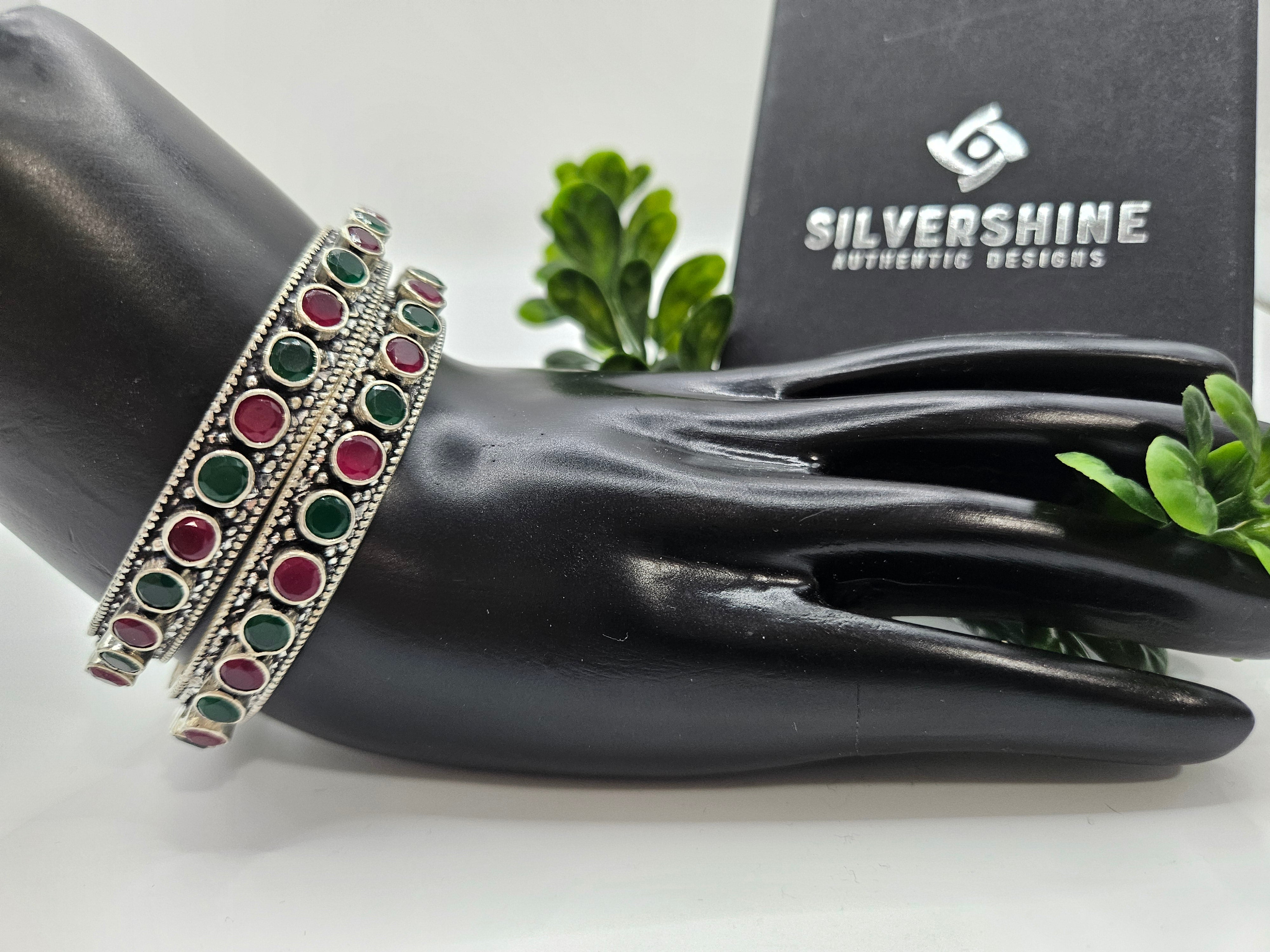 OXIDISED SILVER BANGLES