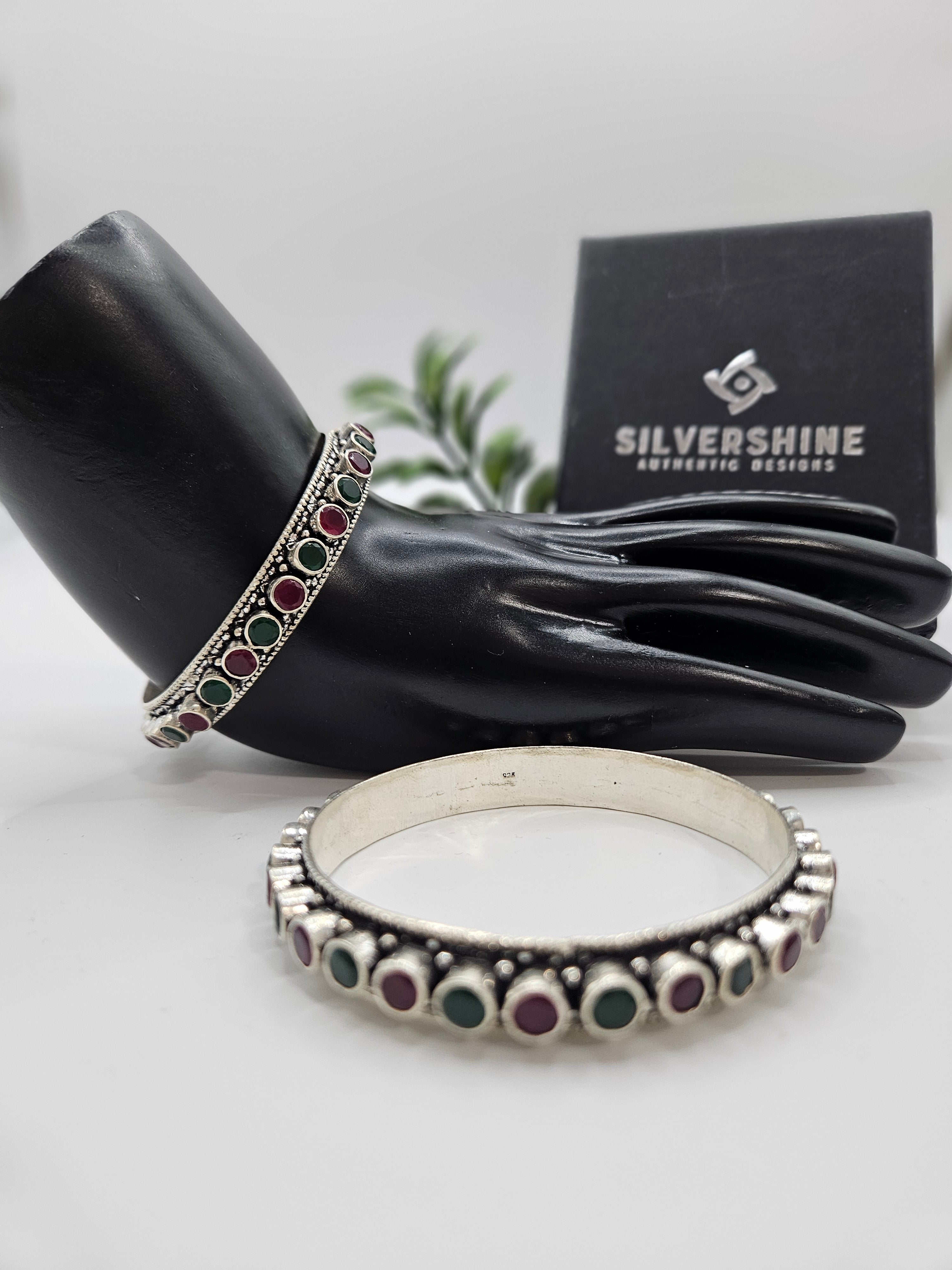 OXIDISED SILVER BANGLES