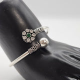 SILVER OXYDIZED BANGLE BRACELET