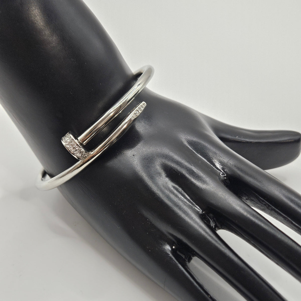 SILVER CARTIER NAIL BRACELET