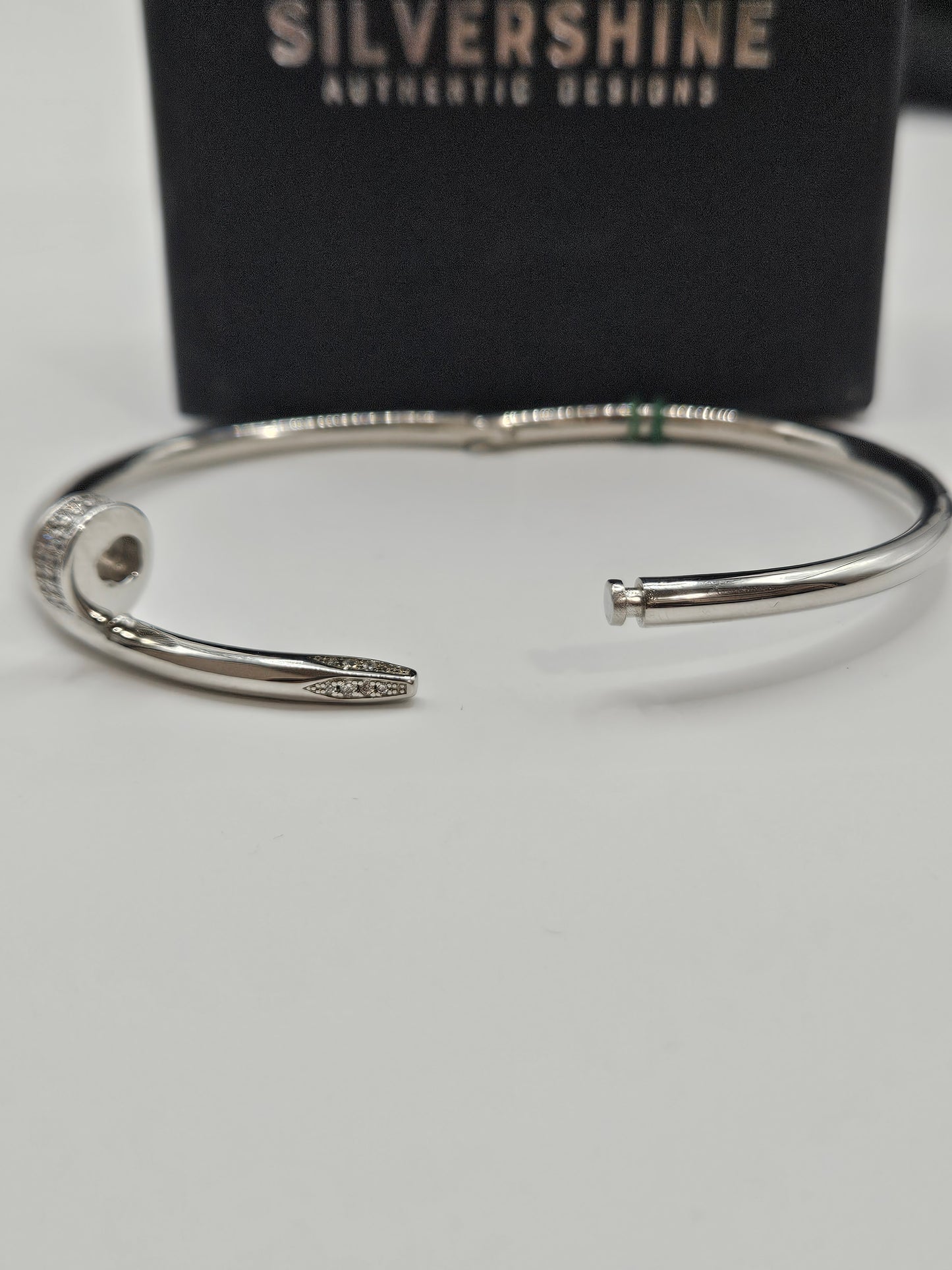 SILVER CARTIER NAIL BRACELET