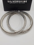 CZ STONE SILVER BANGLES