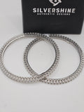 CZ STONE SILVER BANGLES