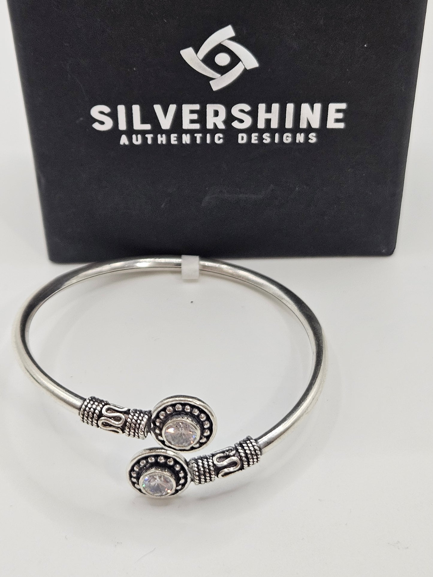 SILVER OXYDIZED BANGLE BRACELET