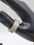 SILVER CZ STUDDED RING