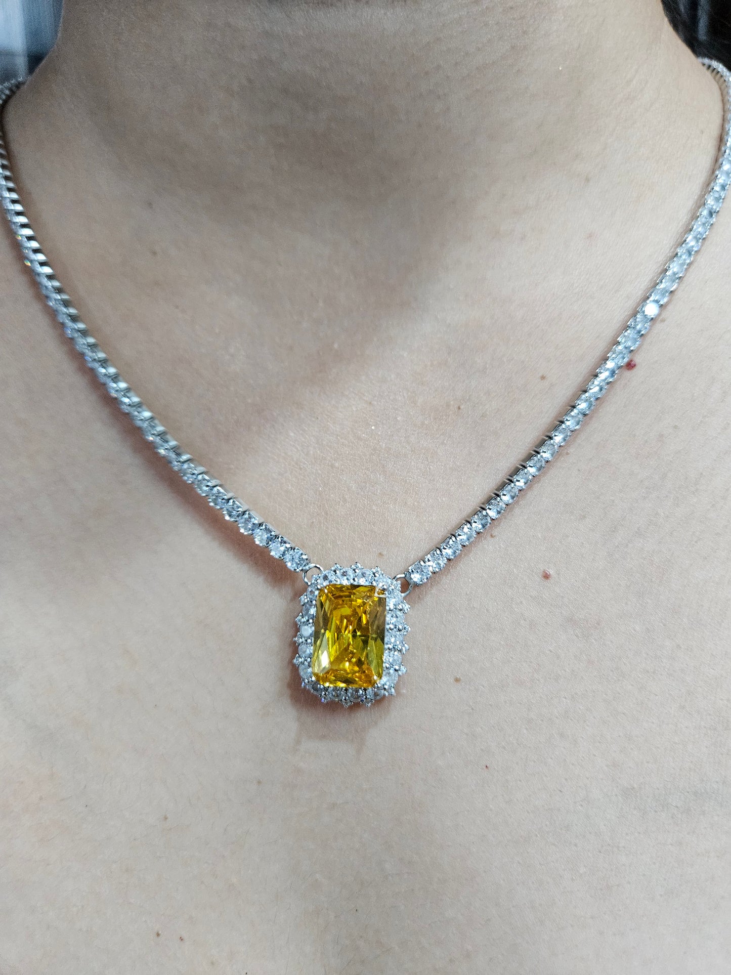 SILVER CZ NECKLACE