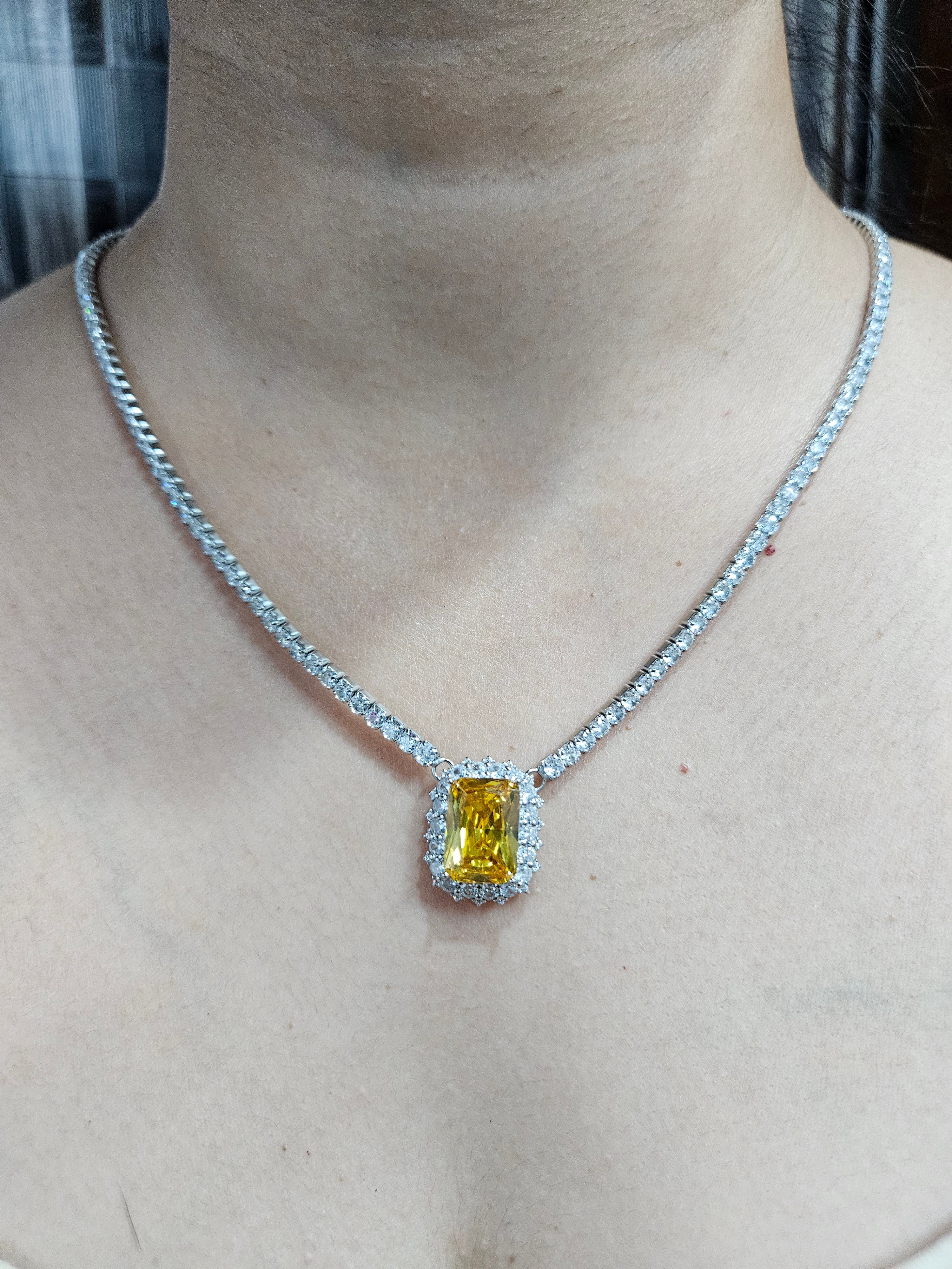 SILVER CZ NECKLACE