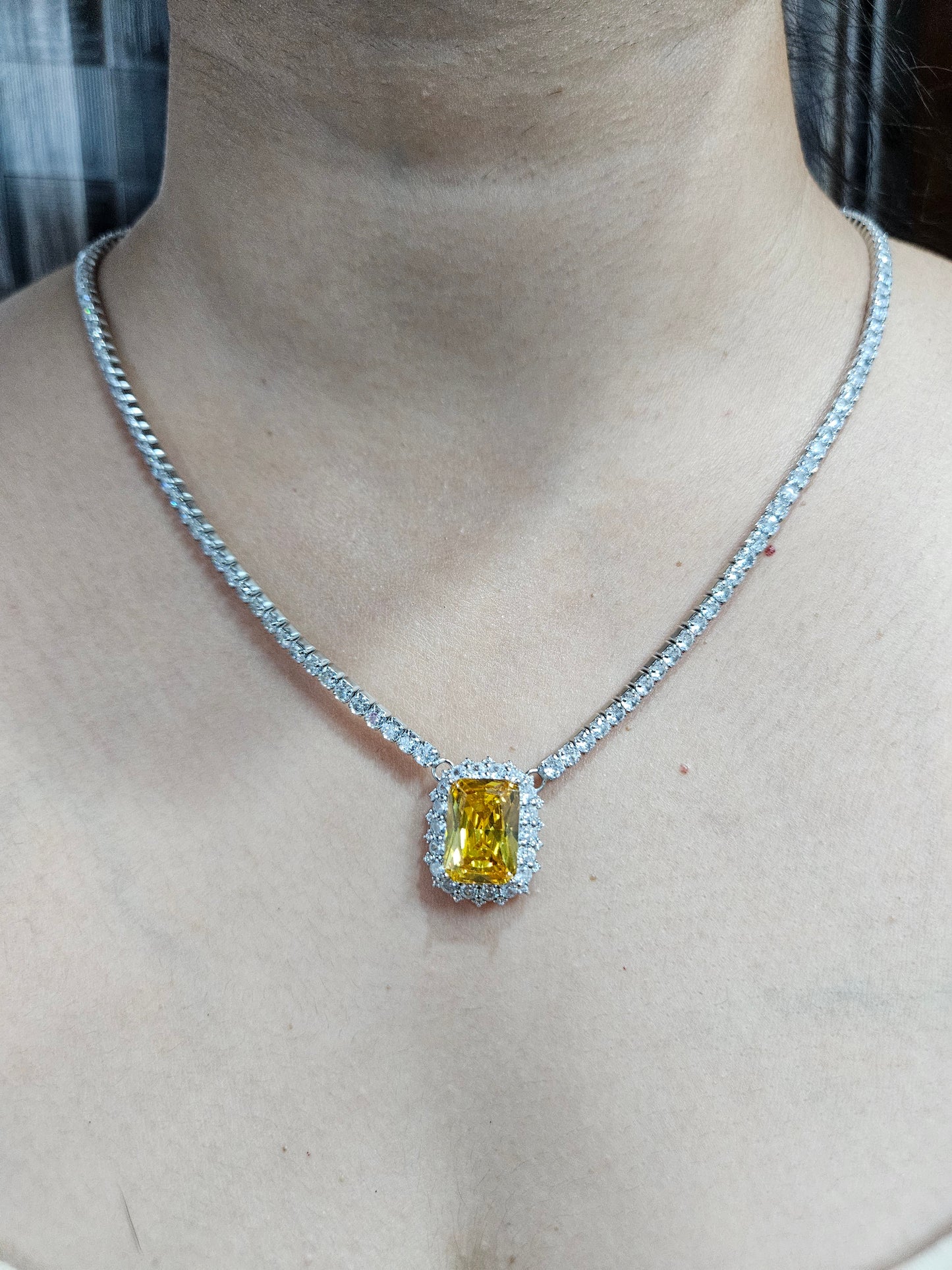 SILVER CZ NECKLACE