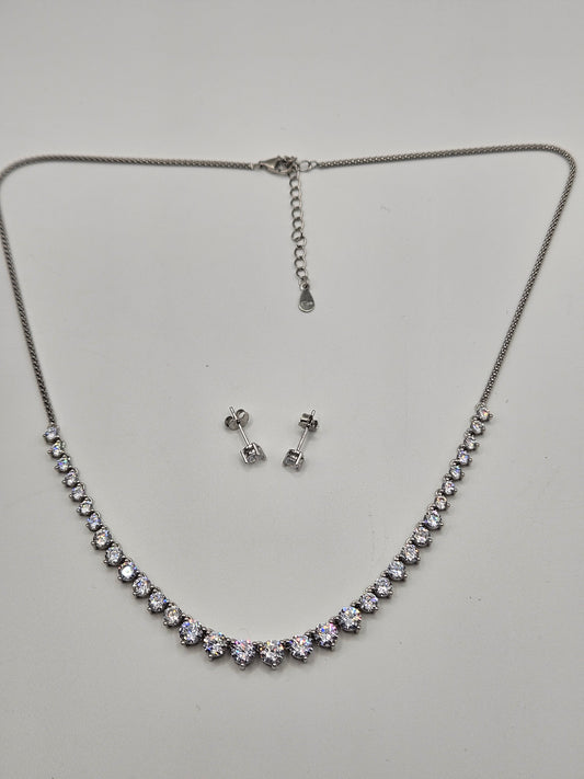 SILVER CZ NECKLACE