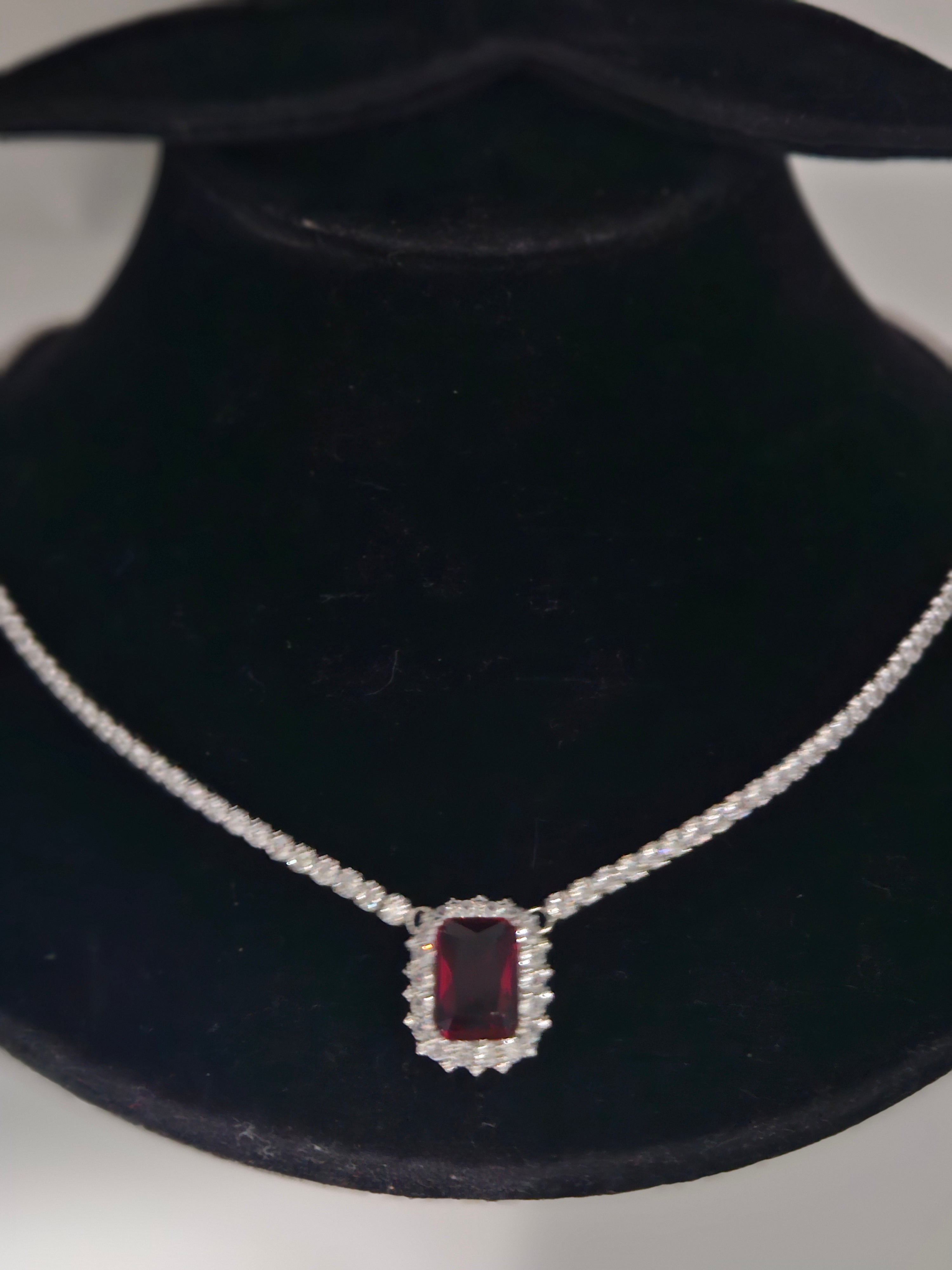 SILVER CZ NECKLACE