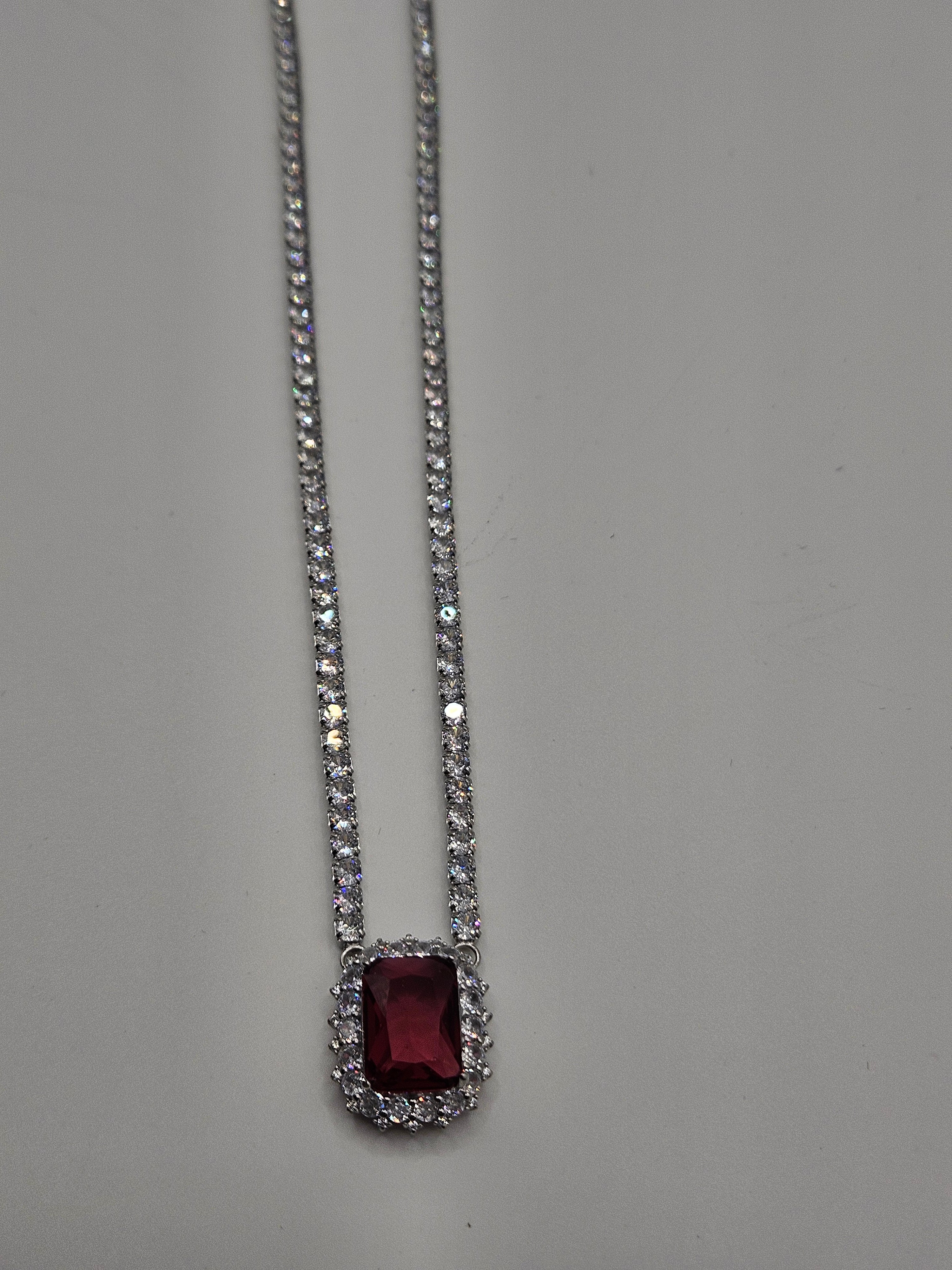 SILVER CZ NECKLACE