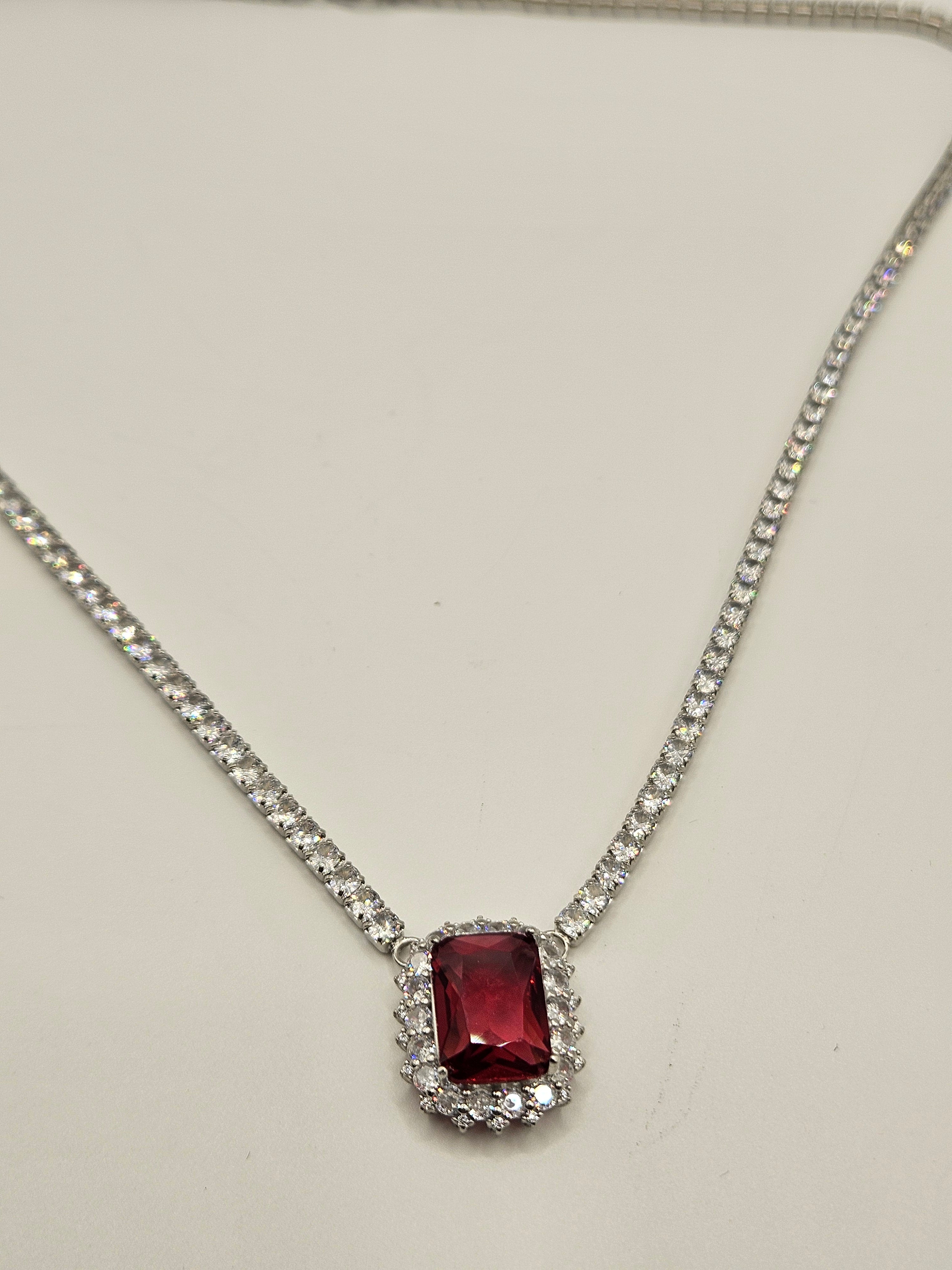 SILVER CZ NECKLACE