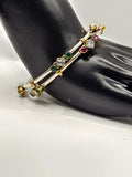 SILVER GOLD STONE BANGLES