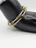 SILVER STONE BANGLES