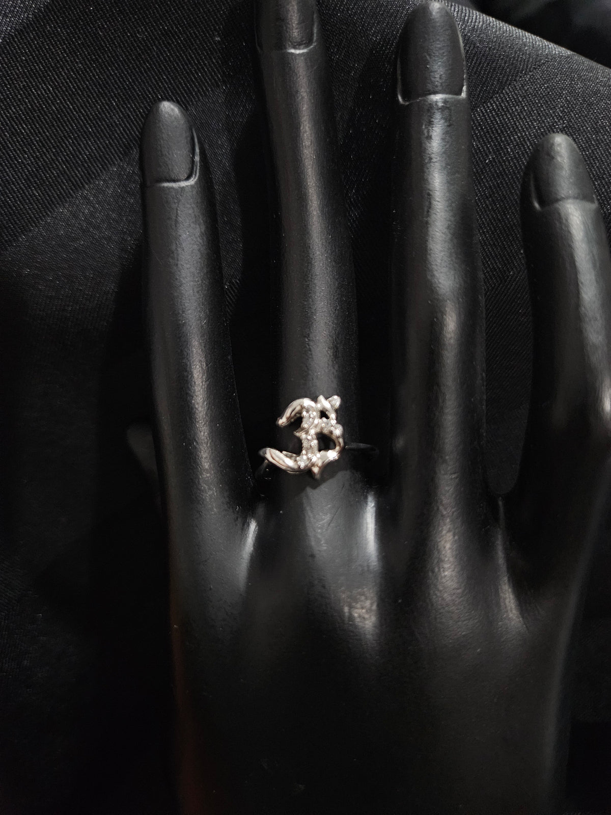 SILVER CZ STUDDED RING