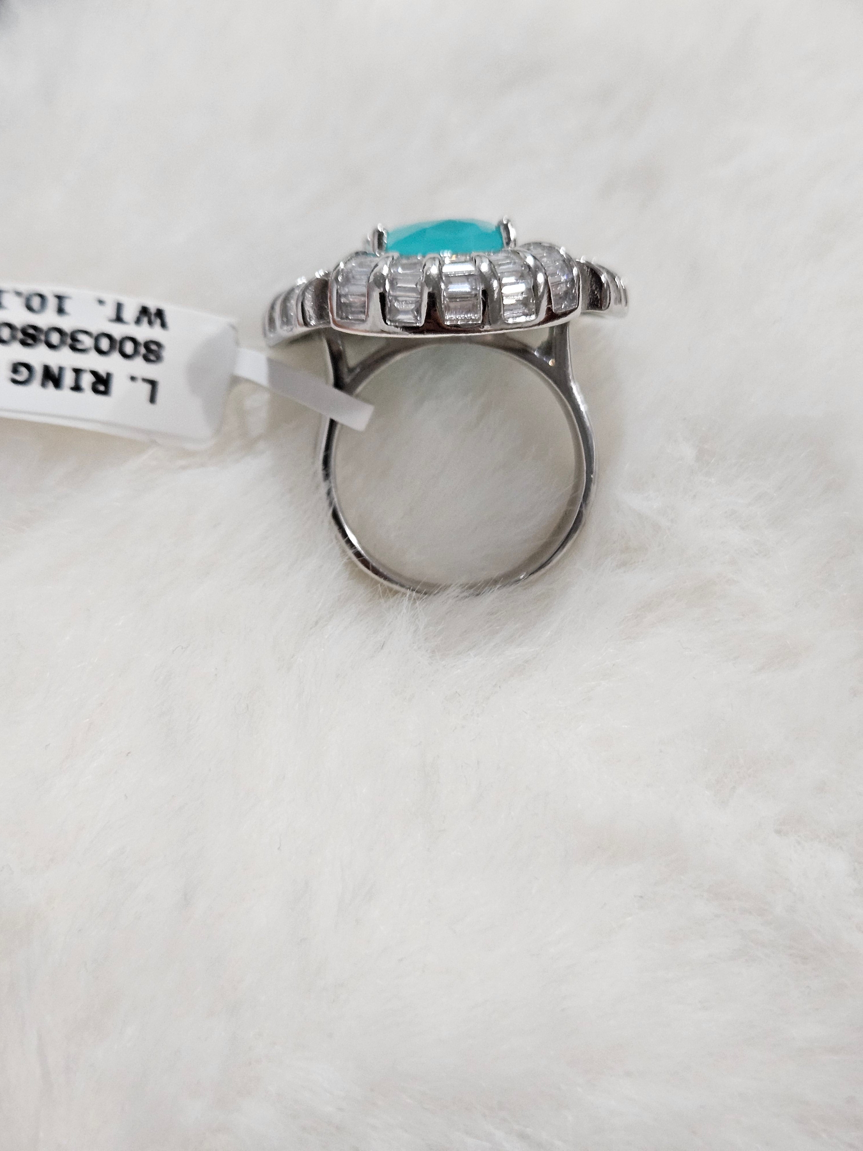 SILVER CZ STUDDED RING