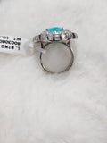SILVER CZ STUDDED RING