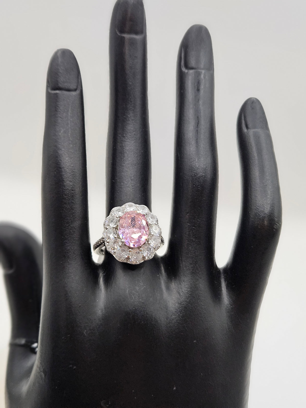 SILVER CZ STUDDED RING