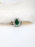 SILVER CZ STUDDED RING