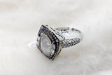SILVER CZ STUDDED RING