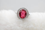SILVER CZ STUDDED RING
