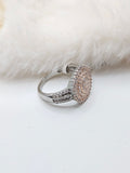 SILVER CZ STUDDED RING