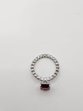 SILVER CZ STUDDED RING