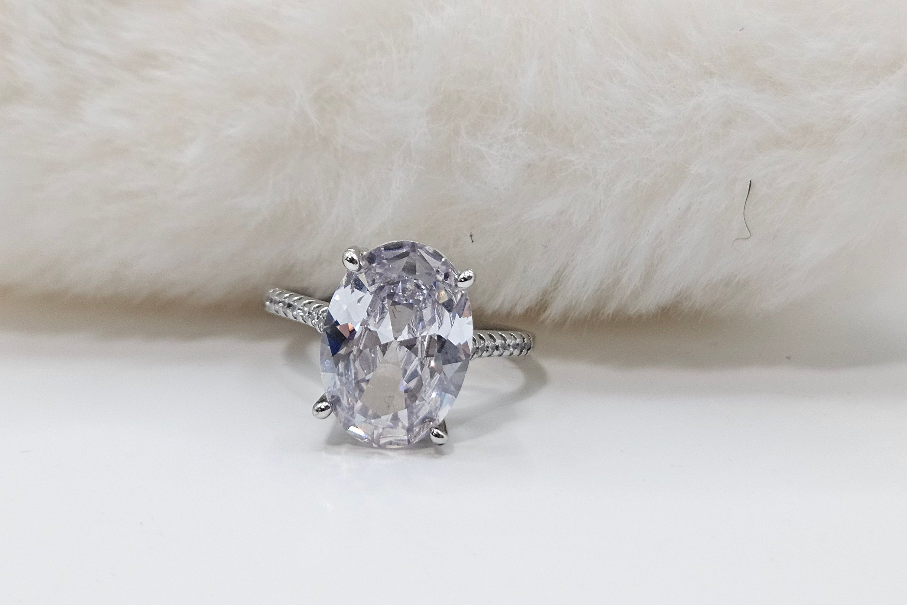 SILVER CZ STUDDED RING